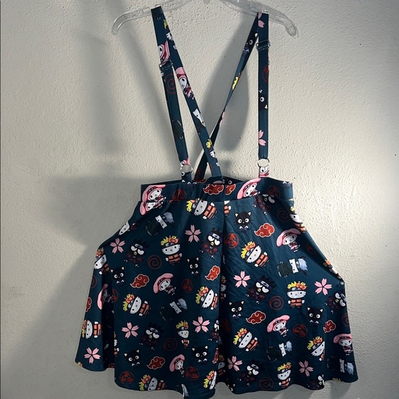 Naruto Shippuden Dresses & Skirts - Playful Character Print Skirt with Suspenders